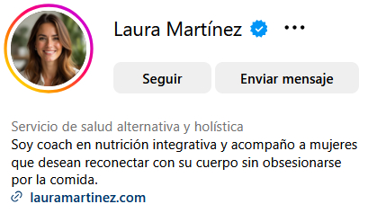 Perfil de Laura en Instagram